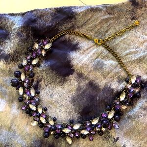 Sparkling blue statement collar necklace